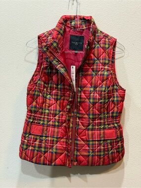 Talbots Plaid Down Puffer Vest Size Medium Petite